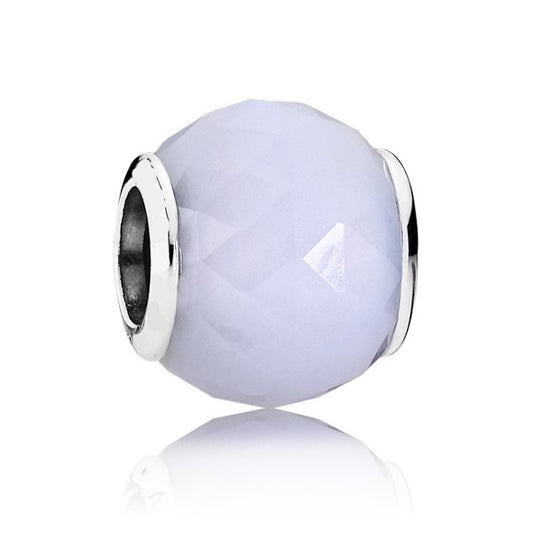 Opalescent White Geometric Facets Charm