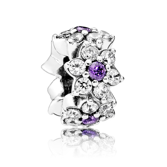 Forget Me Not Flower Spacer With Cubic Zirconia