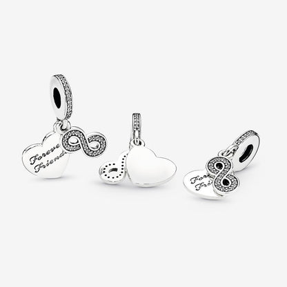 Forever Friends Heart Double Dangle Charm