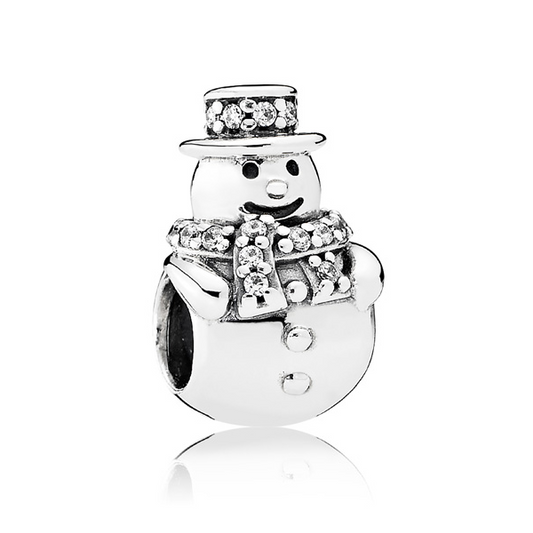 Snowman Charm with Clear Zirconia