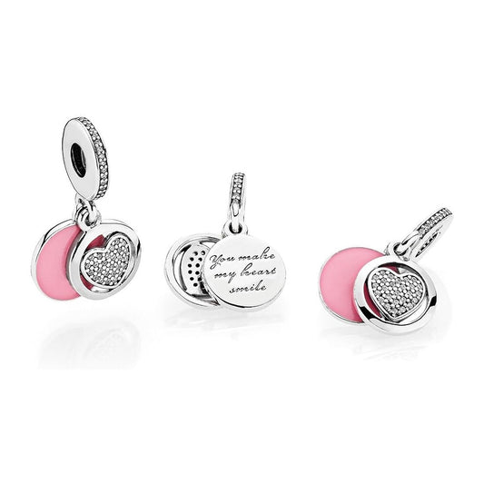 Devoted Heart Double Dangle Charm