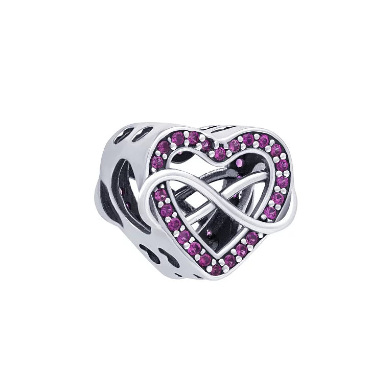 Family Infinity Heart Charm - Pink