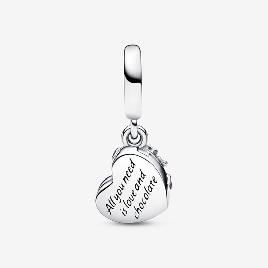 Openable Heart Chocolate Gift Box Dangle Charm