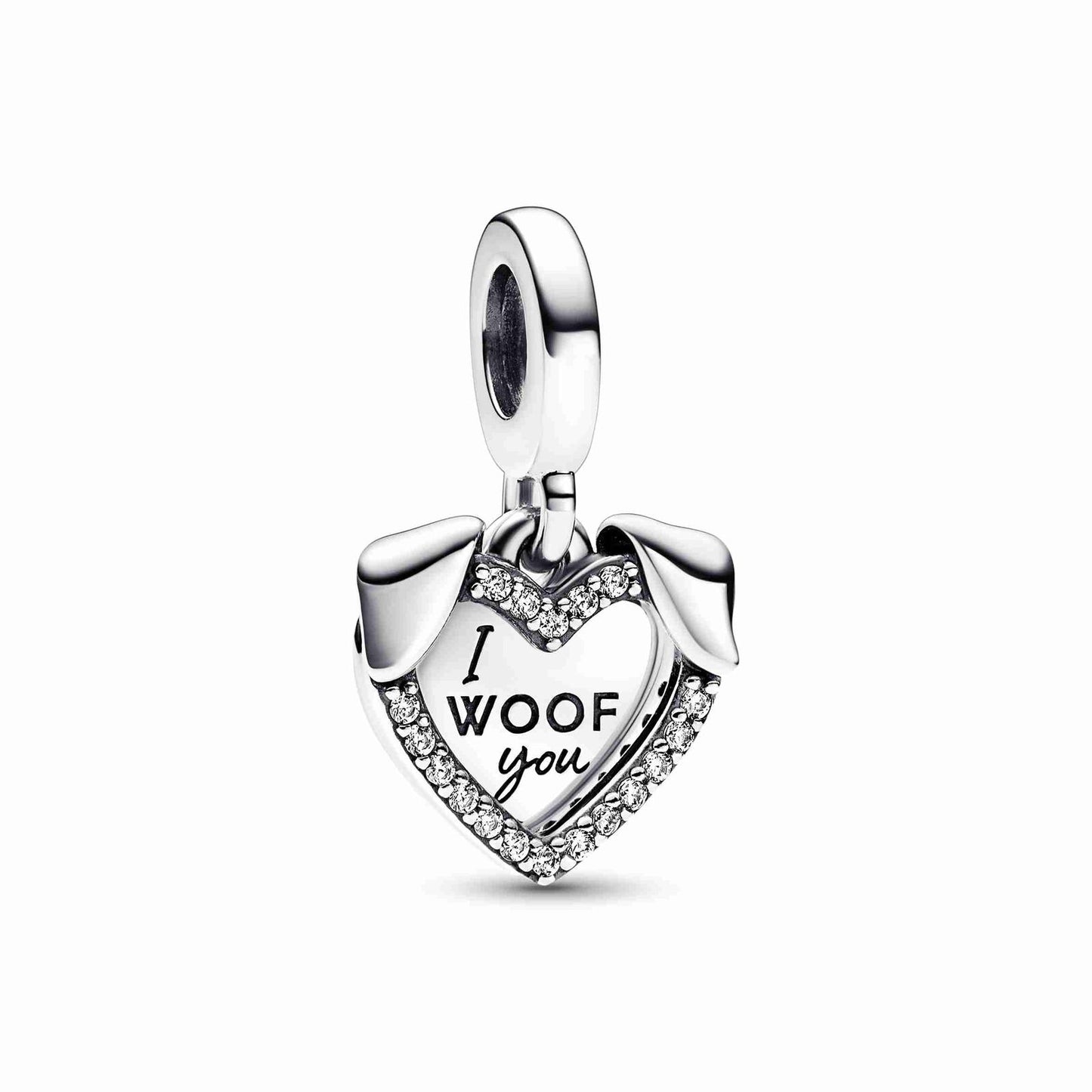 Heart & Dog Double Dangle Charm