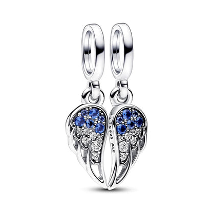 Sparkling Angel Wings Split Dangle Charm