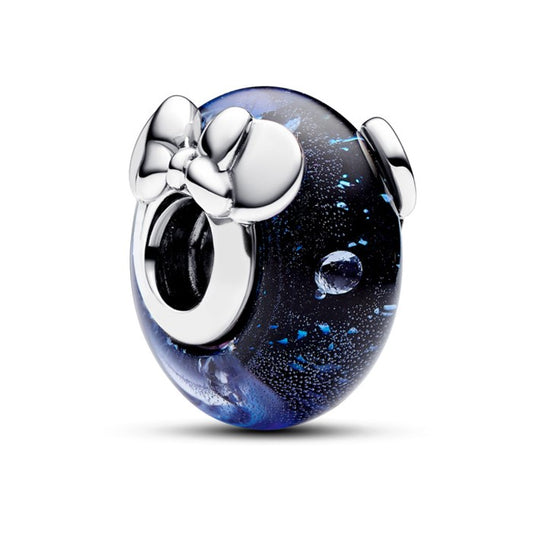 Mickey and Minnie Blue Murano Bead