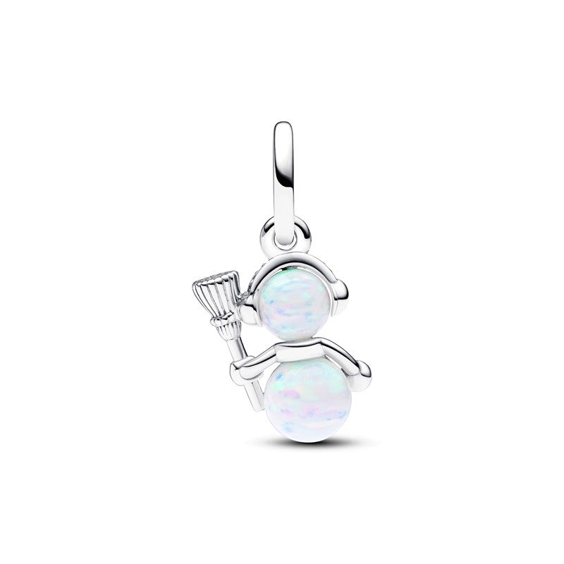 Opalescent Snowman Dangle Charm