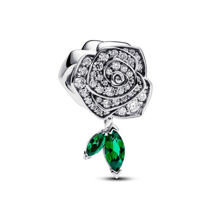 Sparkling Rose in Bloom Charm