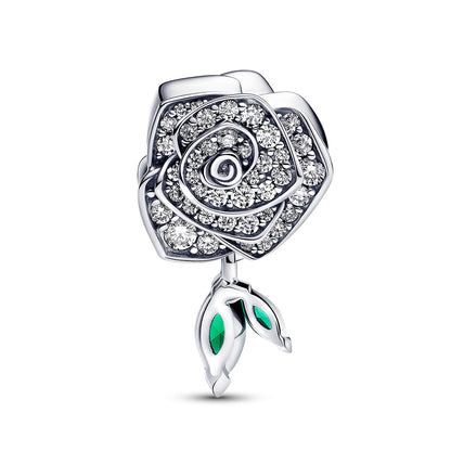 Sparkling Rose in Bloom Charm