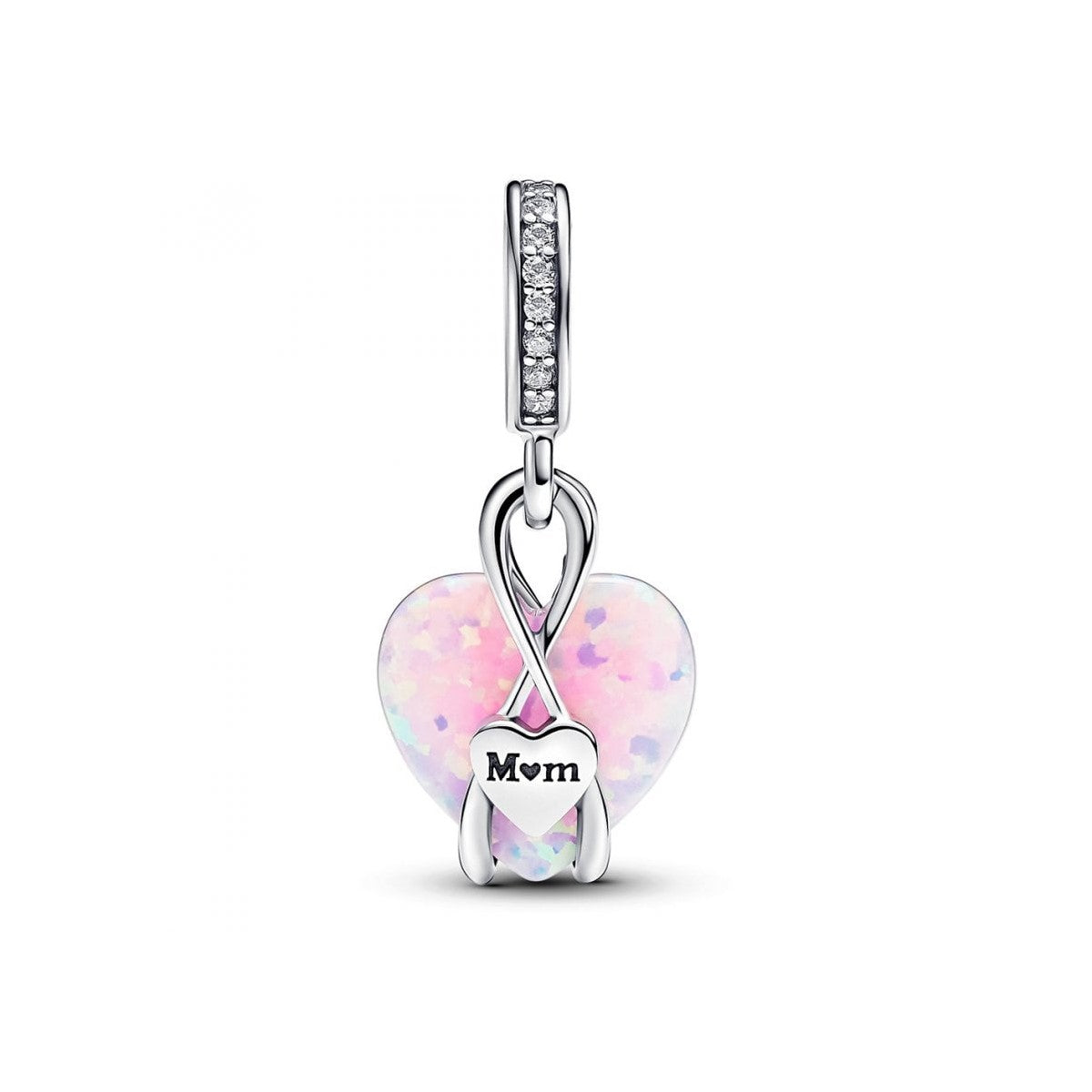 Mum Opalescent Heart Dangle Charm