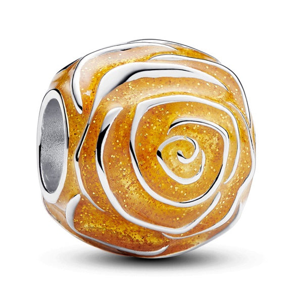 Rose In Bloom Charm - Yellow