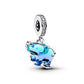 Blue Murano Glass Elephant Dangle