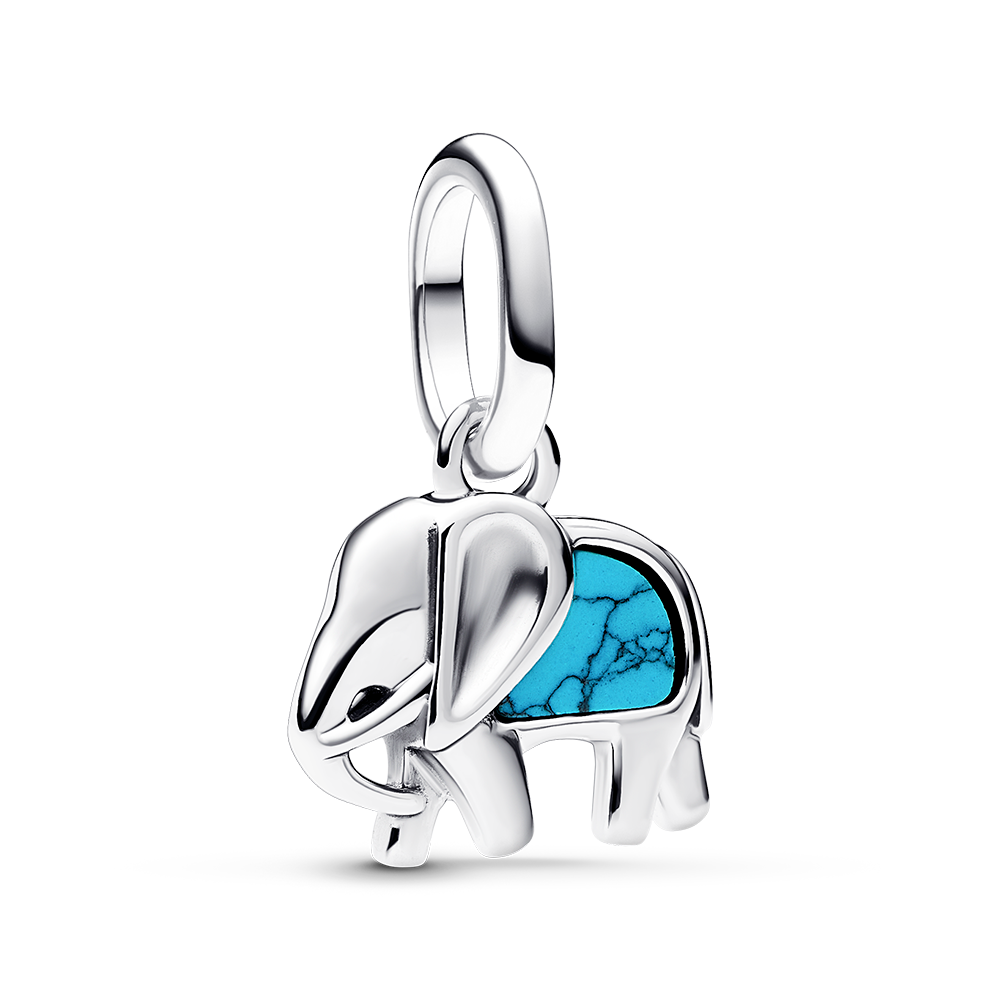 Turquoise Elephant Dangle Mini Charm