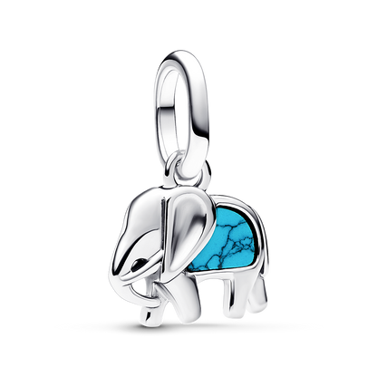 Turquoise Elephant Dangle Mini Charm