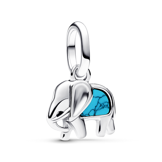 Turquoise Elephant Dangle Mini Charm