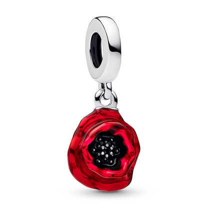 Red Flower Dangle Charm