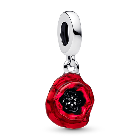 Red Flower Dangle Charm