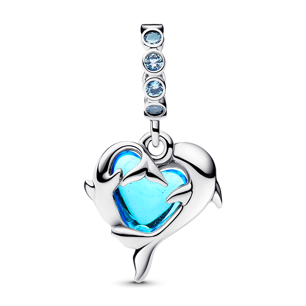 Dolphins with Heart Bead