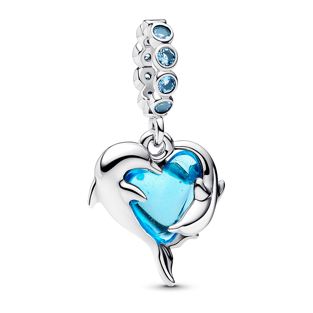 Dolphins with Heart Bead