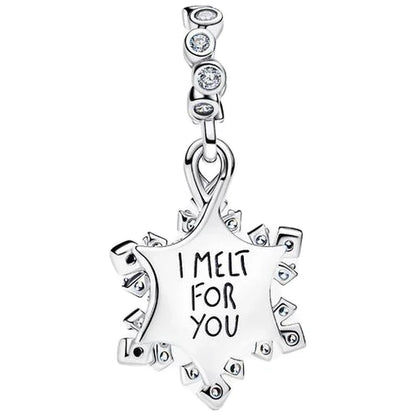 Sparkling Snowflake With Opal Double Dangle Charm