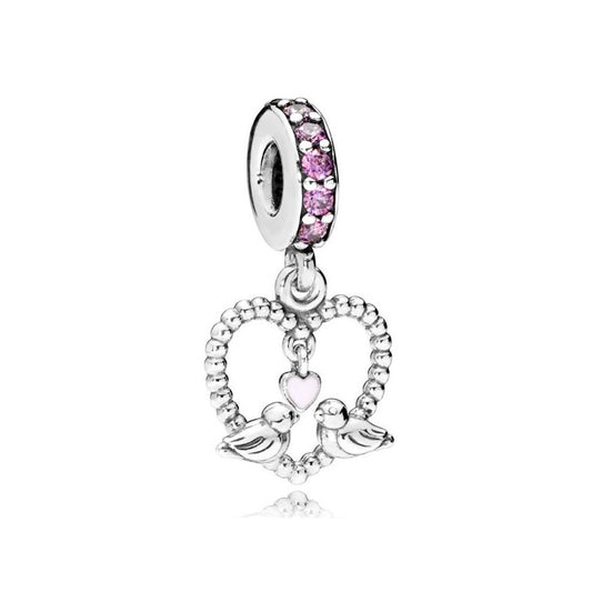 Dazzling Love Birds Dangle Charm