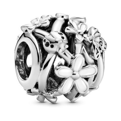 Openwork White Daisy Flower Charm