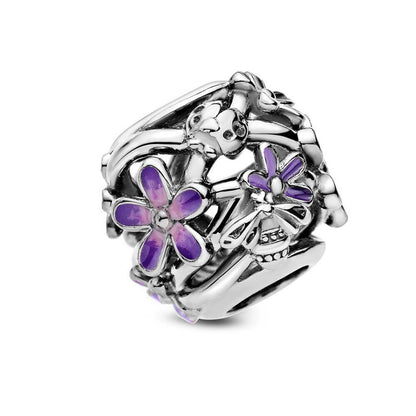 Openwork Purple Daisy Flower Charm