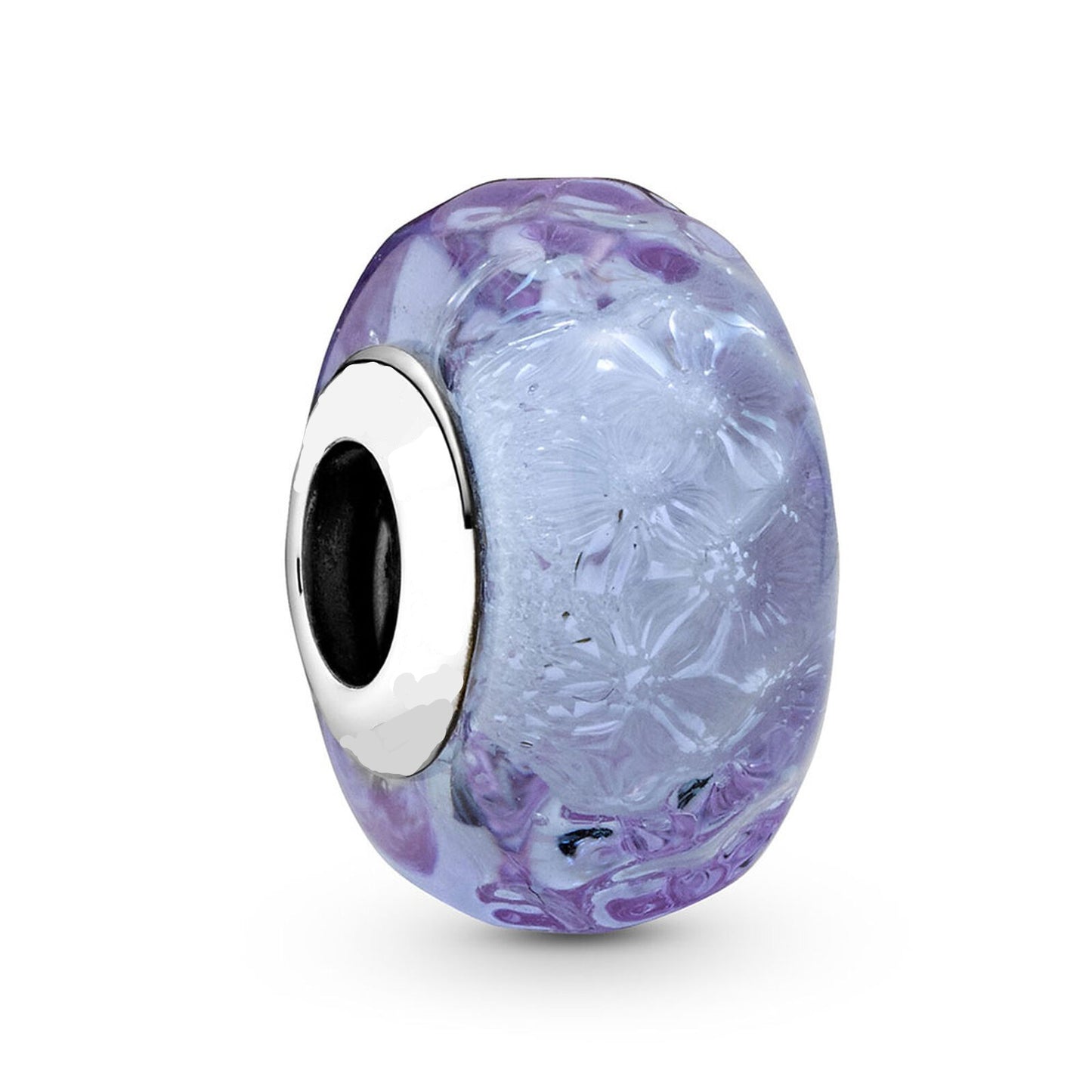 Wavy Lavender Murano Glass Charm