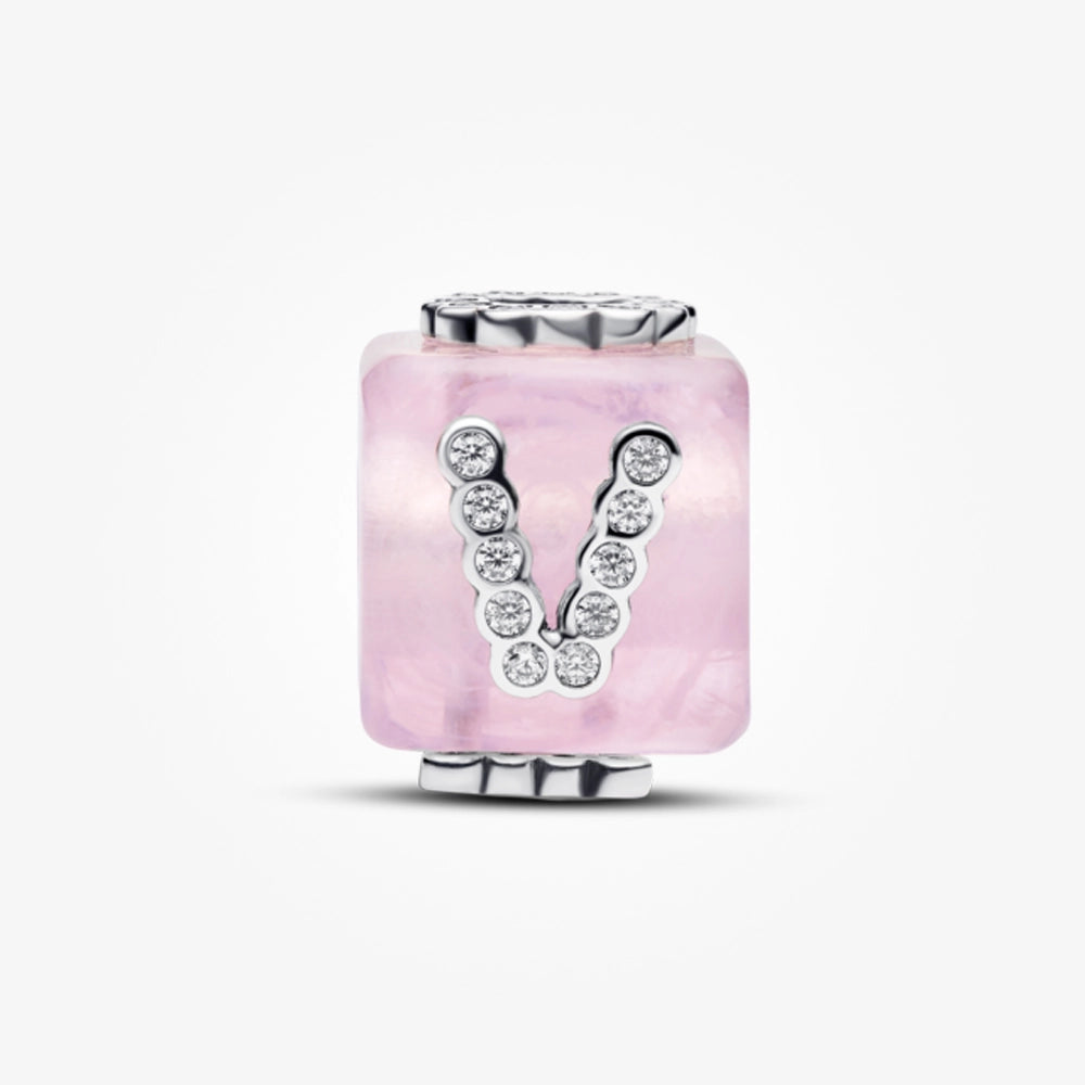 Pink Murano Glass Love Cube Charm
