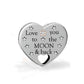 Love You To The Moon and Back Heart Charm - Auntie & Niece