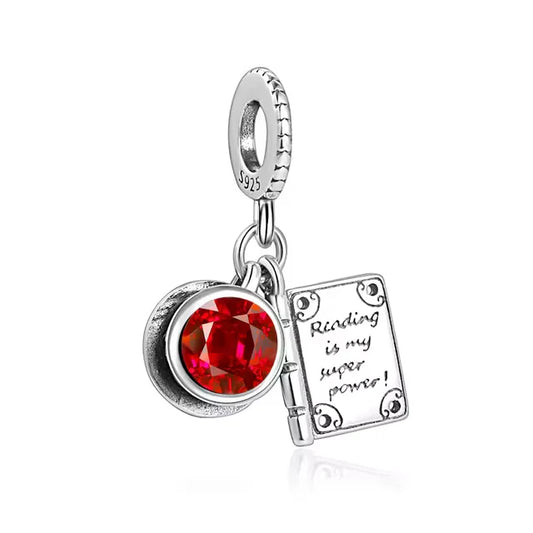 Book & Coffee Double Dangle Charm