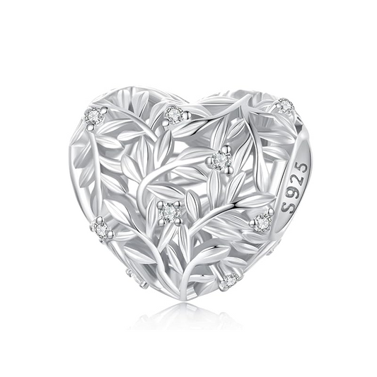 Leaves Heart Charm