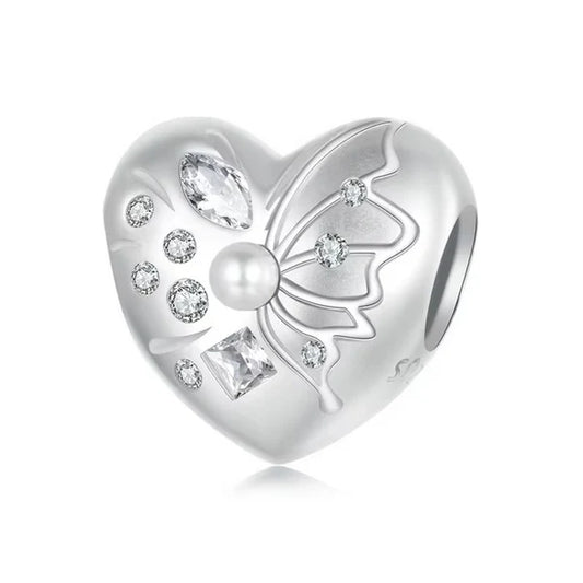 Dreamy Butterfly Heart Charm