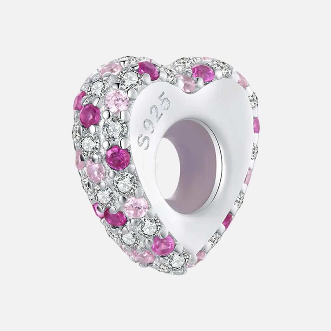 Sparkling Pink Heart Stopper Charm