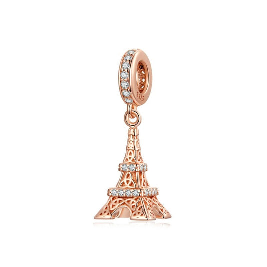 Eiffel Tower Dangle Charm - Rose Gold