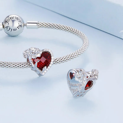 Heart Shape Birthstone Charm Beads