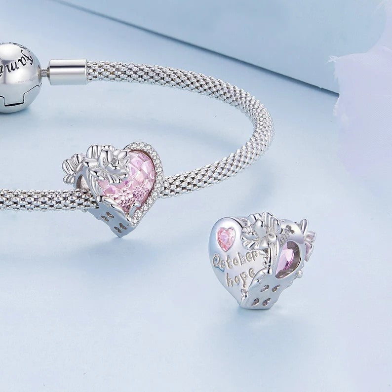 Heart Shape Birthstone Charm Beads