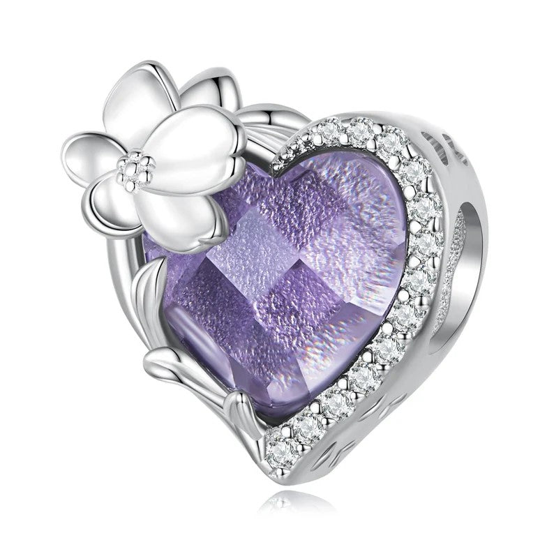 Heart Shape Birthstone Charm Beads