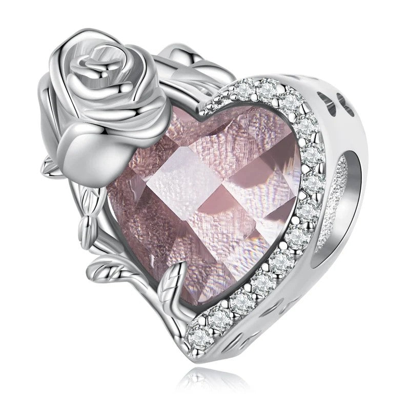 Heart Shape Birthstone Charm Beads