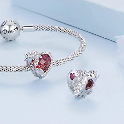 Heart Shape Birthstone Charm Beads