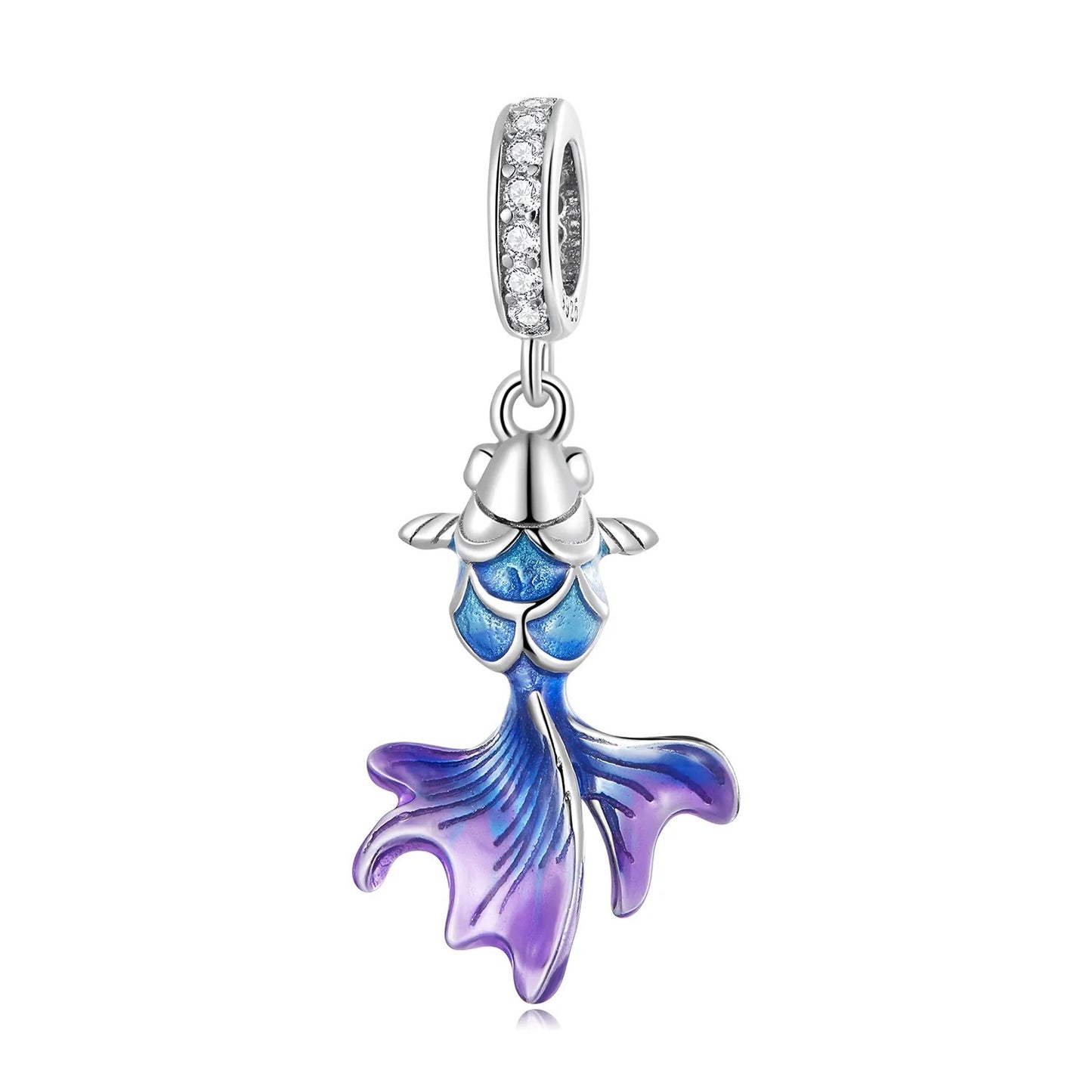 Koi Fish Dangle Charm - Purple