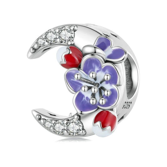 Moonlight & Flower Bead Charm