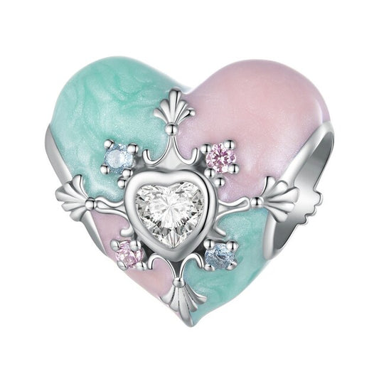 Easter Cross Heart Charm