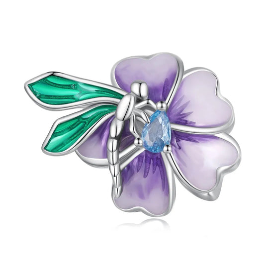 Dragonfly & Flower Charm