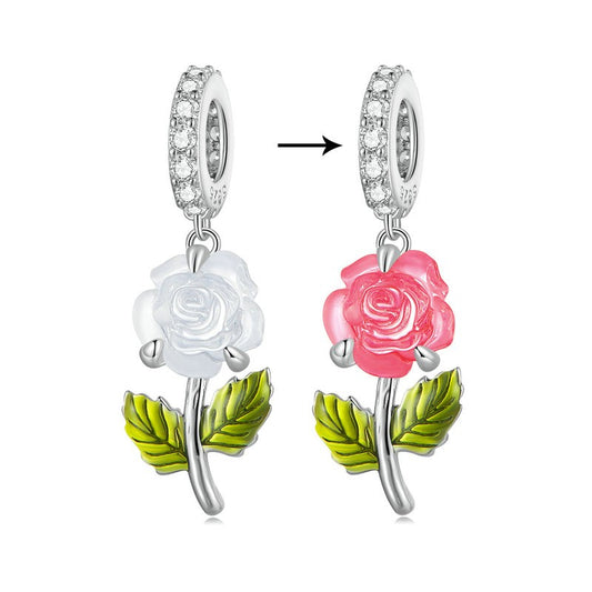 Crystal Rose Colour-Changing Dangle Charm