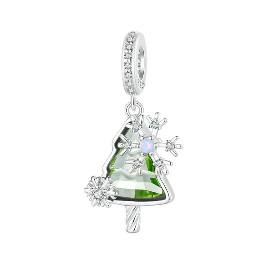 Snowy Christmas Tree Dangle Charm