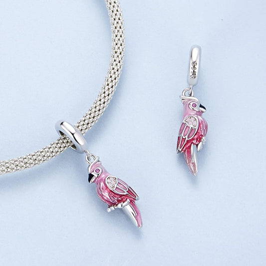 Parrot Dangle Charm - Pink