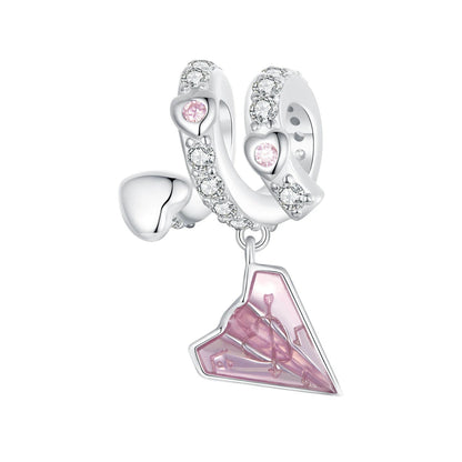 Paper Plane Letter Dangle Charm