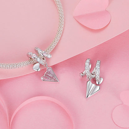 Paper Plane Letter Dangle Charm