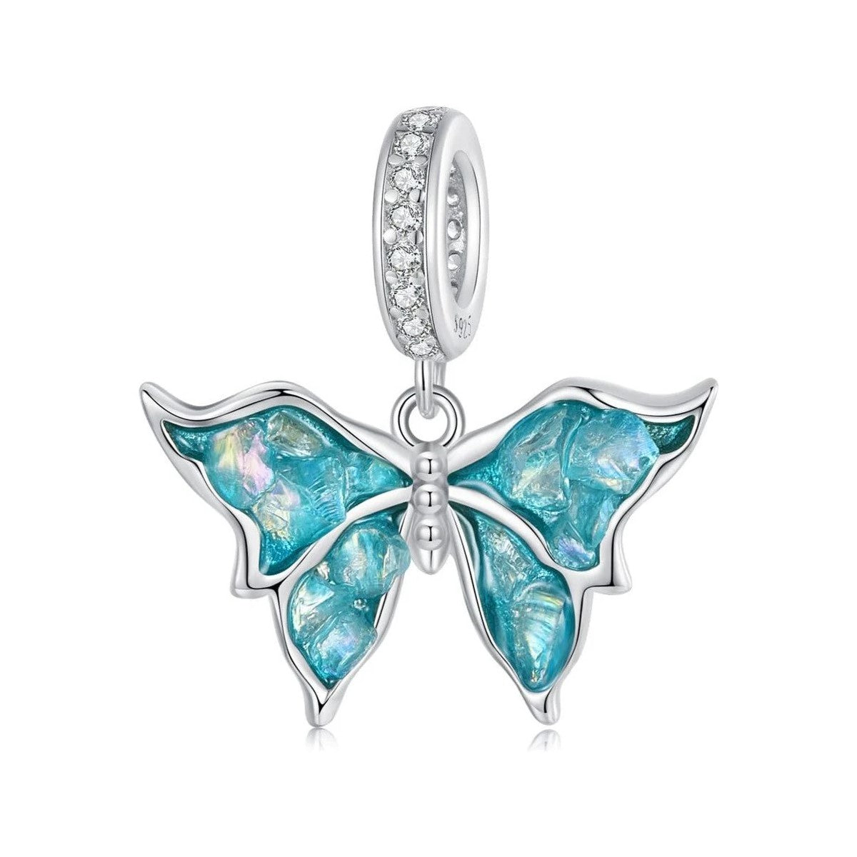 Blue Butterfly Sparkling Dangle Charm